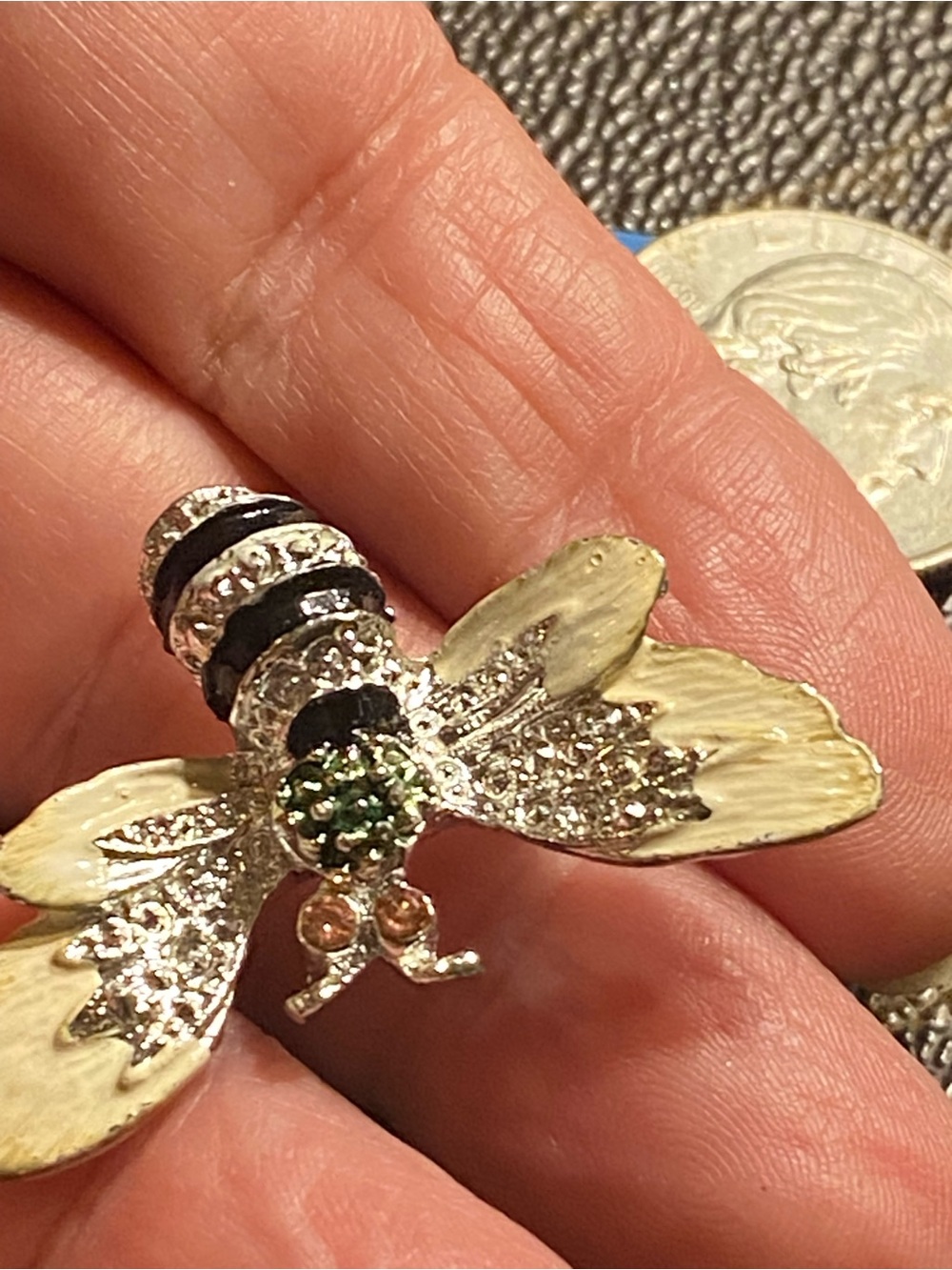 Vintage Enamel Bumblebee Brooch Gold Tone 1970s Pin Whimsigoth
